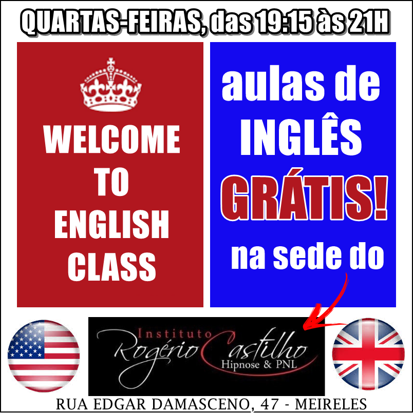 Aulas de Inglês grátis! – Instituto Rogério Castilho